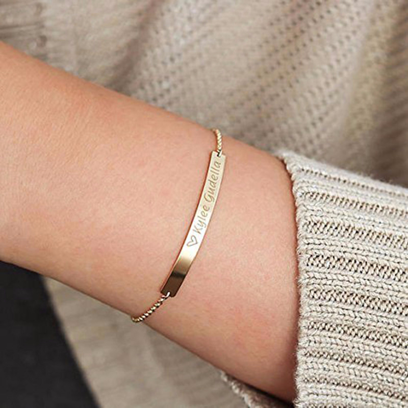 Elegant Personalized ID Bar Br - Coordinates Bracelet recension och pris