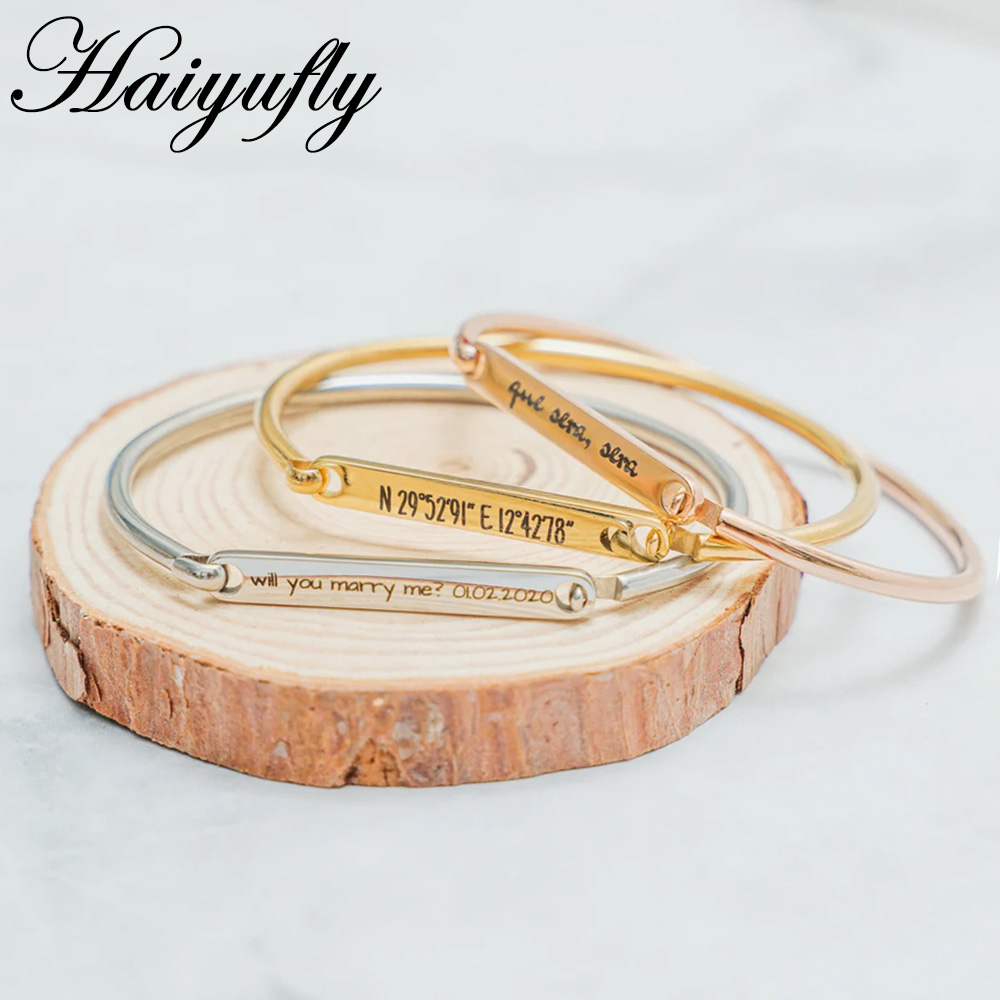 Haiyufly Engrave Name Horsesho - Coordinates Bracelet recension och pris