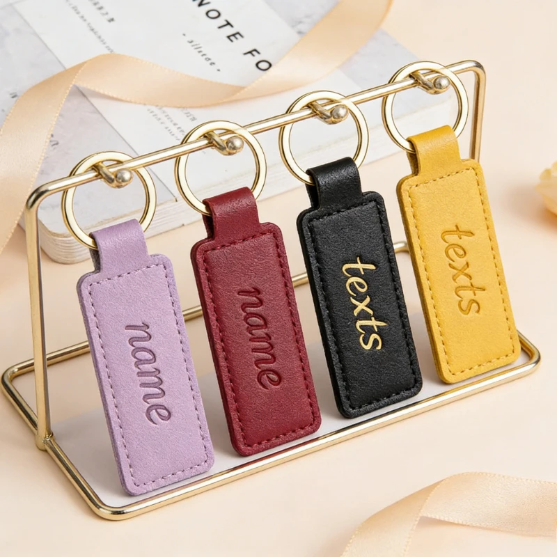 Personalized Name PU Leather r - Initial Ring Custom recension och pris