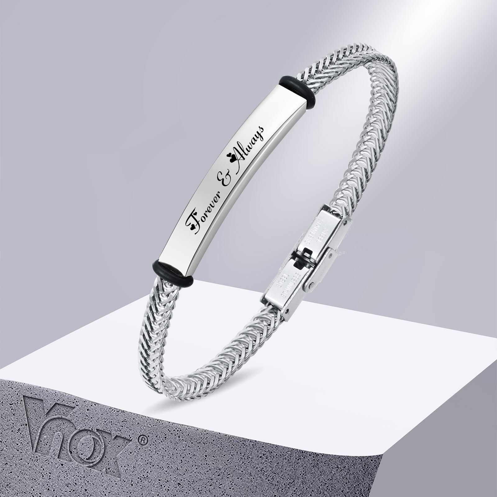 Vnox Personalized Bracelets fo - Coordinates Bracelet recension och pris