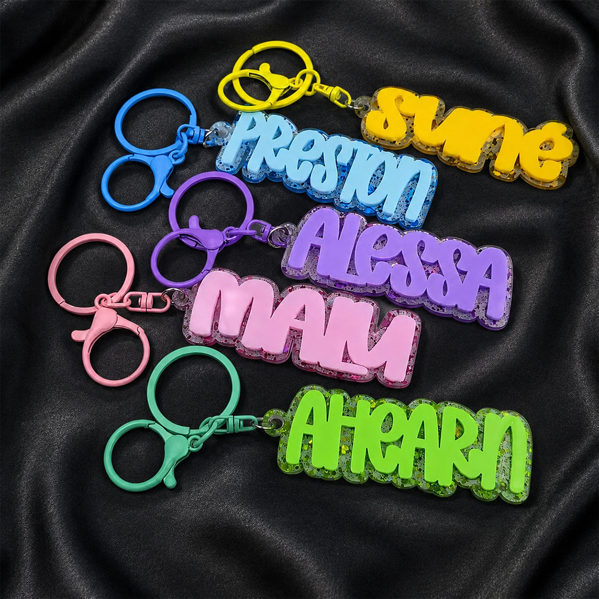 Custom Name Acrylic Keychain P - Initial Ring Custom recension och pris
